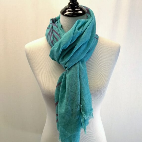New LOF Love of Fashion Scarf Shawl Wrap Aqua Grn - Picture 2 of 4
